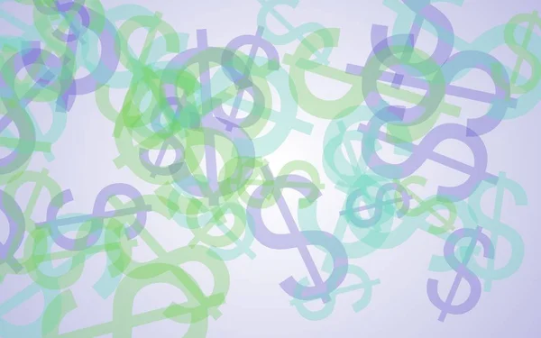 Multicolored translucent dollar signs on white background. 3D illustration — Stock Photo, Image