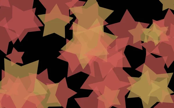 Estrellas translúcidas multicolores sobre un fondo oscuro. Tonos naranjas. Ilustración 3D — Foto de Stock