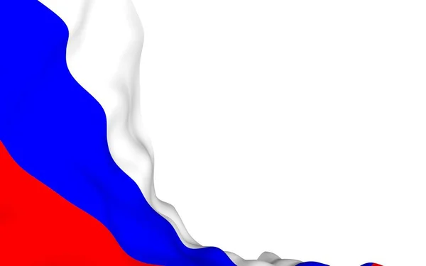 Zwaaiende vlag van de Russische Federatie. De nationale. Staat symbool van de Russische. 3D-illustratie — Stockfoto