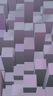 Soyut pembe gri zarif küp geometrik arka plan. Kaotik olarak gelişmiş dikdörtgen çubuklar. 3d Rendering, 3d illüstrasyon