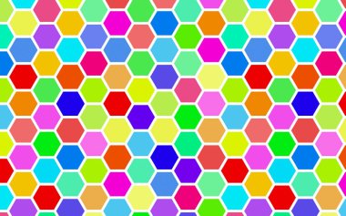 Petek çok renkli, çok renkli. Biyometrik geometri. 3d illüstrasyon