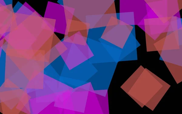 Sokszínű, áttetsző négyzetek a sötét háttéren. Pink hangok. 3D-illusztráció — Stock Fotó