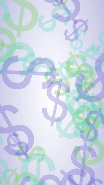 Bunte, durchscheinende Dollarzeichen auf weißem Hintergrund. 3D-Illustration — Stockfoto