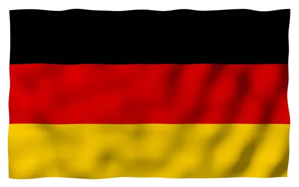 Flaga Niemiec. Szeroki format ilustracji 3D. Symbol państwa Republiki Federalnej Niemiec. Renderowanie 3D — Zdjęcie stockowe