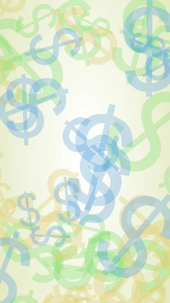 Kolorowe transparentne znaki dolara na białym tle. 3D ilustracja — Zdjęcie stockowe
