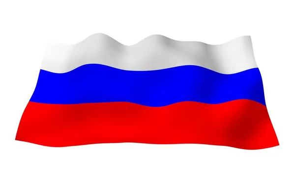 Mávající vlajka Ruské federace. Národní. Státní symbol Ruska. 3D ilustrace — Stock fotografie