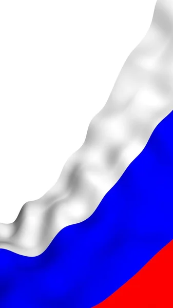 Integetett zászlaja az Orosz Föderáció. A nemzeti. Az orosz állam jelképe. 3D-illusztráció — Stock Fotó