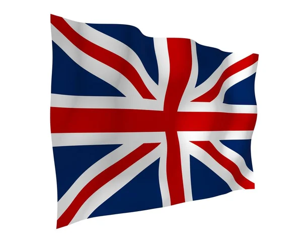 Bandeira acenando da Grã-Bretanha. Bandeira britânica. Reino Unido da Grã-Bretanha e Irlanda do Norte. Símbolo estatal do Reino Unido. Ilustração 3D — Fotografia de Stock