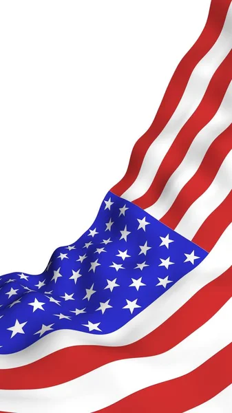 Размахивая флагом Соединенных Штатов Америки. Звезды и полосы. Государственный символ США. 3D иллюстрация — стоковое фото