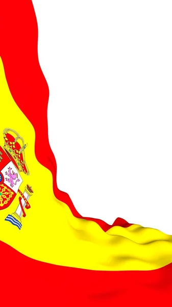 Spaniens flagga. Konungariket Spaniens officiella statssymbol. Begreppet: webb, sportsidor, språkkurser, resor, designelement. 3D-illustration — Stockfoto