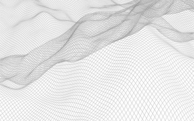 Beyaz arka planda soyut manzara. Siber uzay şebekesi. merhaba teknoloji ağı. 3d illüstrasyon