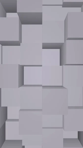 Astratto grigio elegante cubo sfondo geometrico. Barre rettangolari caoticamente avanzate. Rendering 3D, illustrazione 3D — Foto Stock