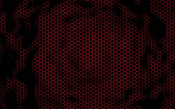 Wabe auf rotem Hintergrund. Perspektivische Ansicht auf Polygon sehen aus wie Waben. isometrische Geometrie. 3D-Illustration — Stockfoto