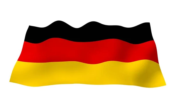 Флаг Германии. Широкий формат 3D иллюстрации. Государственный символ Федеративной Республики Германия. 3D рендеринг — стоковое фото