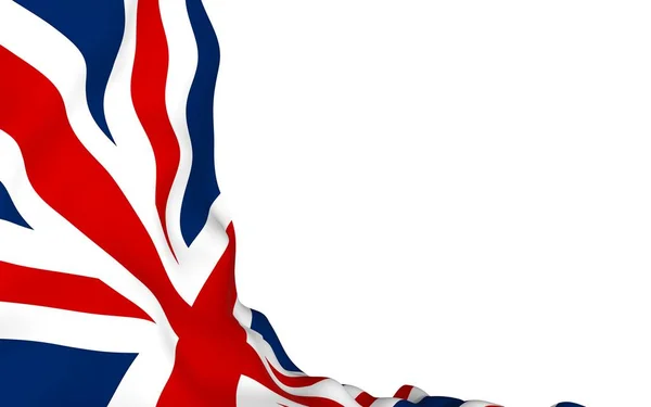 Wapperende vlag van het Groot-Brittannië. Britse vlag. Verenigd Koninkrijk van Groot-Brittannië en Noord Ierland. Staat symbool voor het Verenigd Koninkrijk. 3D illustratie — Stockfoto