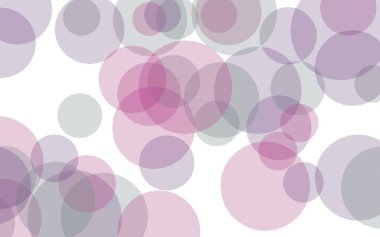 Beyaz arka plan üzerinde çok renkli yarı saydam daireler. Pembe tonları. 3d illüstrasyon