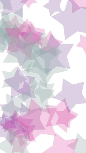 Estrelas translúcidas multicoloridas sobre um fundo branco. Tons cor de rosa. Ilustração 3D — Fotografia de Stock