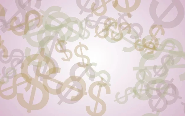 Többszínű áttetsző dollár jelek fehér alapon. Vörös tónusok. 3D illusztráció — Stock Fotó