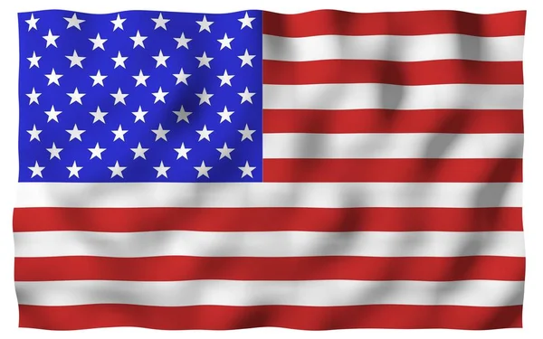 Прапор Сполучених Штатів Америки. Зірки і смуги. Державний символ США. 3D ілюстрація — стокове фото