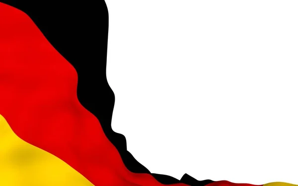 Almanya bayrağı. Geniş format 3D illüstrasyon. Almanya Federal Cumhuriyeti 'nin devlet sembolü. 3B görüntüleme — Stok fotoğraf