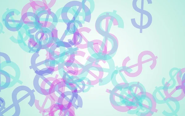 Multicolored translucent dollar signs on white background. 3D illustration — Stock Photo, Image