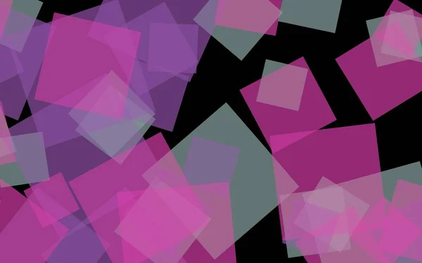Πολύχρωμα ημιδιαφανές τετράγωνα σε σκούρο φόντο. Ροζ αποχρώσεις. εικονογράφηση 3D — Φωτογραφία Αρχείου