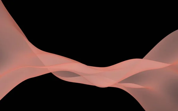 Abstrakt ljus röd våg. Ljust rött band på mörk bakgrund. Abstrakt röd rök. Ljusröd halsduk. Raster luft bakgrund. 3D-illustration — Stockfoto