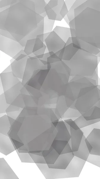 Graue, durchscheinende Sechsecke auf weißem Hintergrund. vertikale Bildorientierung. 3D-Illustration — Stockfoto