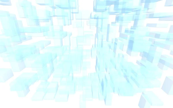 Синьо-білий абстрактний цифровий і технологічний фон. Візерунок з повторюваними прямокутниками. 3D ілюстрація — стокове фото