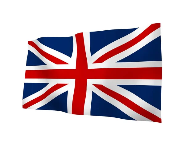 Bandeira acenando da Grã-Bretanha. Bandeira britânica. Reino Unido da Grã-Bretanha e Irlanda do Norte. Símbolo estatal do Reino Unido. Ilustração 3D — Fotografia de Stock