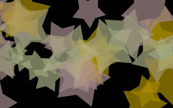 Flerfärgade genomskinliga stjärnor på en mörk bakgrund. Apelsintoner. 3D-illustration — Stockfoto