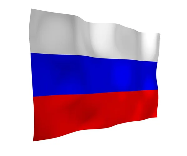 Rusya Federasyonu bayrağını sallıyor. Ulusal. Rusya'nın devlet sembolü. 3d illüstrasyon — Stok fotoğraf