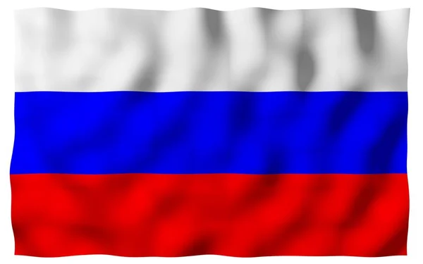 Sventola bandiera della Federazione Russa. Il National. Simbolo statale della Russia. Illustrazione 3D — Foto Stock