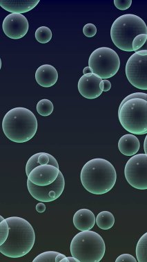 Koyu arka plan yeşil örgü kabarcıklar. Duvar kağıdı, kabarcık ile doku. 3d illüstrasyon