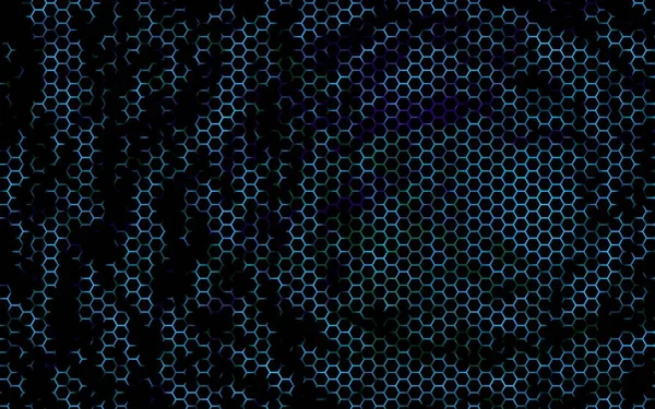 蓝绿色背景上的蜂巢。多边形的透视视图看起来像蜂窝。等轴测几何体。3d 插图 — 图库照片