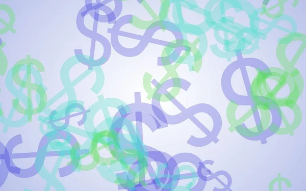 Multicolored translucent dollar signs on white background. 3D illustration — Stock Photo, Image