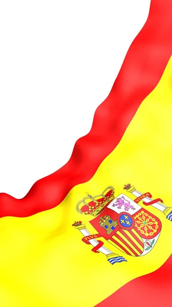 La bandera de España. Símbolo estatal oficial del Reino de España. Concepto: web, páginas deportivas, cursos de idiomas, viajes, elementos de diseño. ilustración 3d —  Fotos de Stock