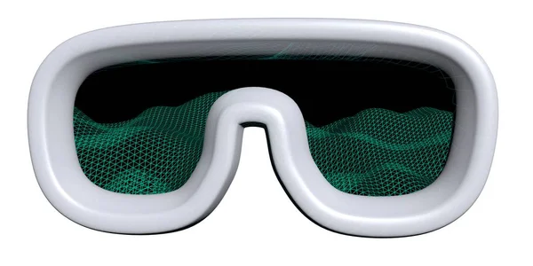 Realtà virtuale maschera illustrazione su sfondo bianco. VR occhiali concetto di tecnologia. Illustrazione 3D — Foto Stock