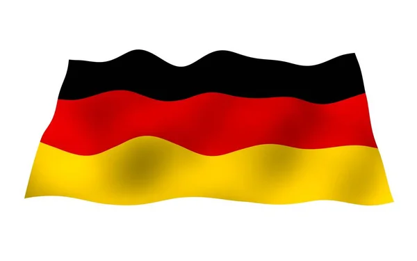 Bandera de Alemania. Ilustración 3D de gran formato. Símbolo estatal de la República Federal de Alemania. Renderizado 3D — Foto de Stock