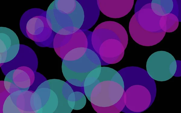 Mångfärgade genomskinliga cirklar på en mörk bakgrund. Rosa toner. 3D-illustration — Stockfoto