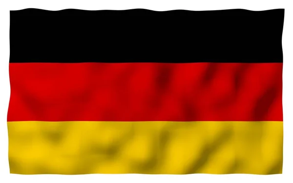 Flag of Germany. Wide format 3D illustration. State symbol of the Federal Republic of Germany. 3D rendering — Stock Photo, Image