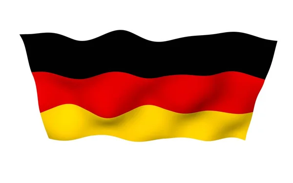 Bandera de Alemania. Ilustración 3D de gran formato. Símbolo estatal de la República Federal de Alemania. Renderizado 3D — Foto de Stock