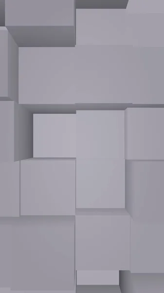 Abstract grijs elegante kubus geometrische achtergrond. Chaotisch geavanceerde rechthoekige staven. 3D Rendering, 3D illustratie — Stockfoto