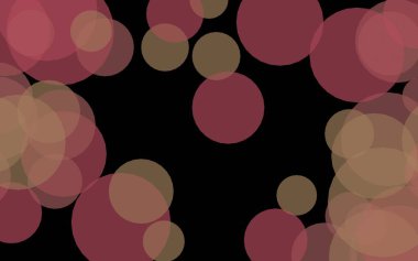 Koyu bir arka plan üzerinde çok renkli yarı saydam daireler. Sarı tonları. 3d illüstrasyon