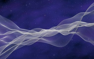 Abstract purple-blue starry background. White cyberspace grid. hi tech network. Outer space. Starry outer space texture. Deep space. Universe. 3D illustration clipart