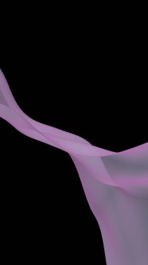 Soyut açık gri dalga. Koyu arka plan üzerinde parlak açık gri şerit. Soyut gri duman. Açık gri atkı. Raster hava arka planı. 3d illüstrasyon