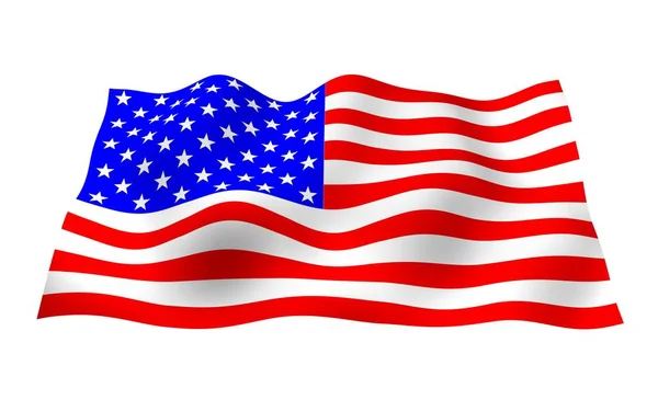 Flagge der Vereinigten Staaten von Amerika schwenkend. Stars and Stripes. Staatssymbol der USA. 3D-Illustration — Stockfoto