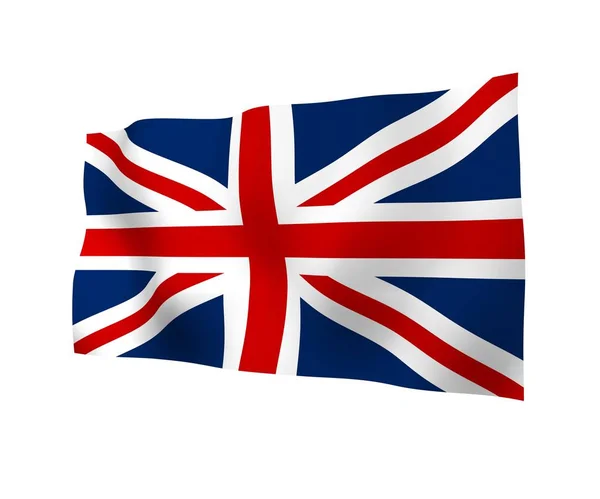 Waving flag of the Great Britain. British flag. United Kingdom of Great Britain and Northern Ireland. State symbol of the UK. 3D illustration — Stock Photo, Image