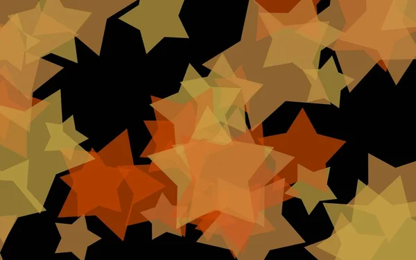 Wielokolorowe przezroczyste gwiazdy na ciemnym tle. Pomarańczowe. 3D ilustracja — Zdjęcie stockowe