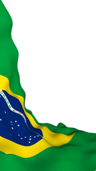 Ondeando la bandera de Brasil. Ordem e Progresso. Orden y progreso. Río de Janeiro. Sudamérica. Símbolo estatal. Ilustración 3D Imagen De Stock